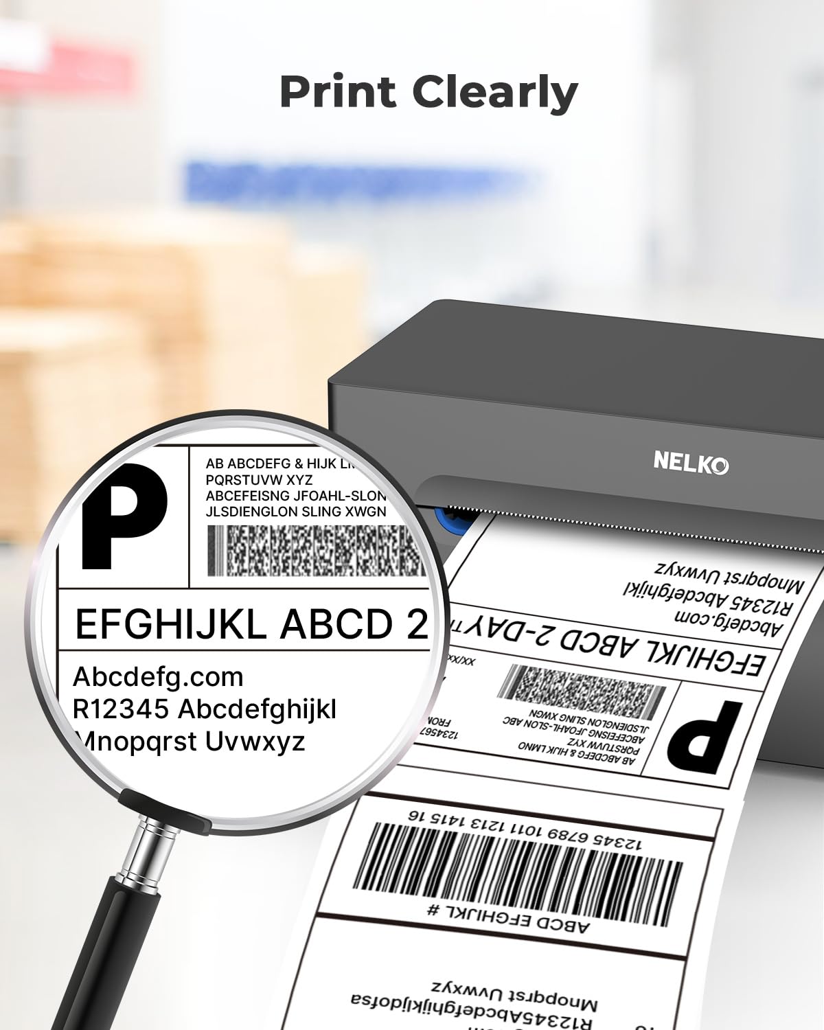 Nelko Genuine 4x6 Direct Thermal Shipping Label (Pack of 500 Fan-Fold Labels), 4x6 Thermal Labels for Nelko PL70E Shipping Label Printer, Perforated and Strong Adhesive, Commercial Grade