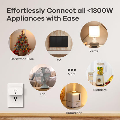 Linkind Matter Smart Plug with Remote, Work with Apple Home, Siri, Alexa, Google Home, SmartThings, Smart Outlet 15A/1800W Max, Smart Automation, Remote Control,Timer&Schedule, 2.4G Wi-Fi, 4 Pack