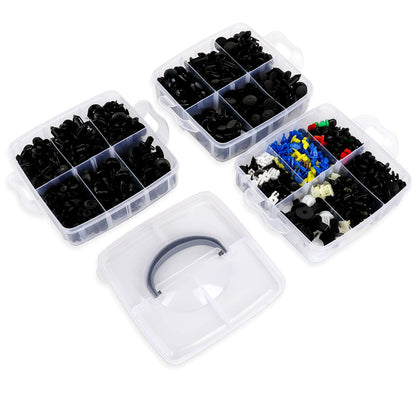 835 PCS Car Push Retainer Clips and Plastic Fasteners Kit - 24 Sizes Nylon Bumper Fender Clips Plastic Rivets with Fasteners Removal Tool for Toyota GM Ford Honda Acura Chrysler