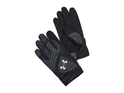 Under Armour Men's Clean Up Baseball Gloves, (001) Black/Black/Metallic Black, Large