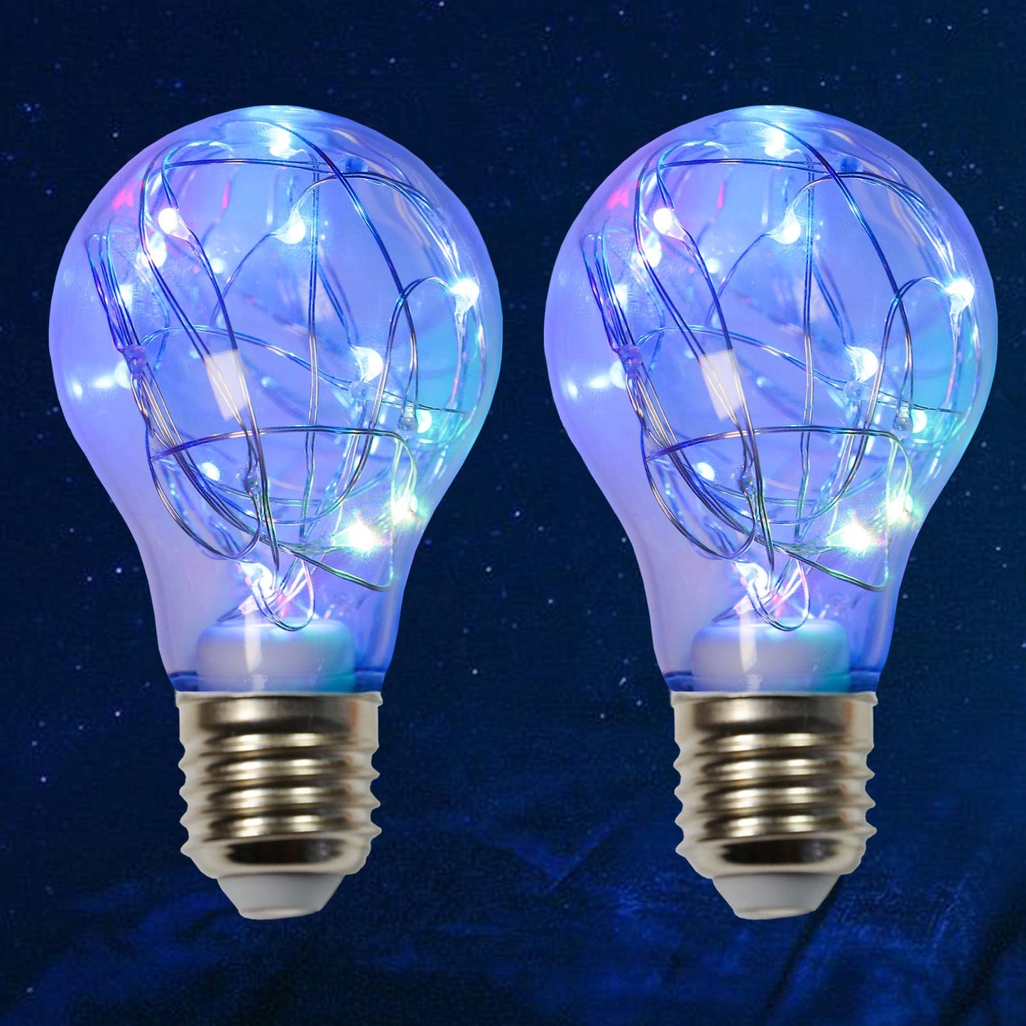HOWORR 2W RGB Color Changing LED Fairy Light Bulbs, 15W Equivalent Cute Light Bulbs for Pendant Light Fixtures, Bedroom, Living Room, Christmas, Wedding, E26 Base