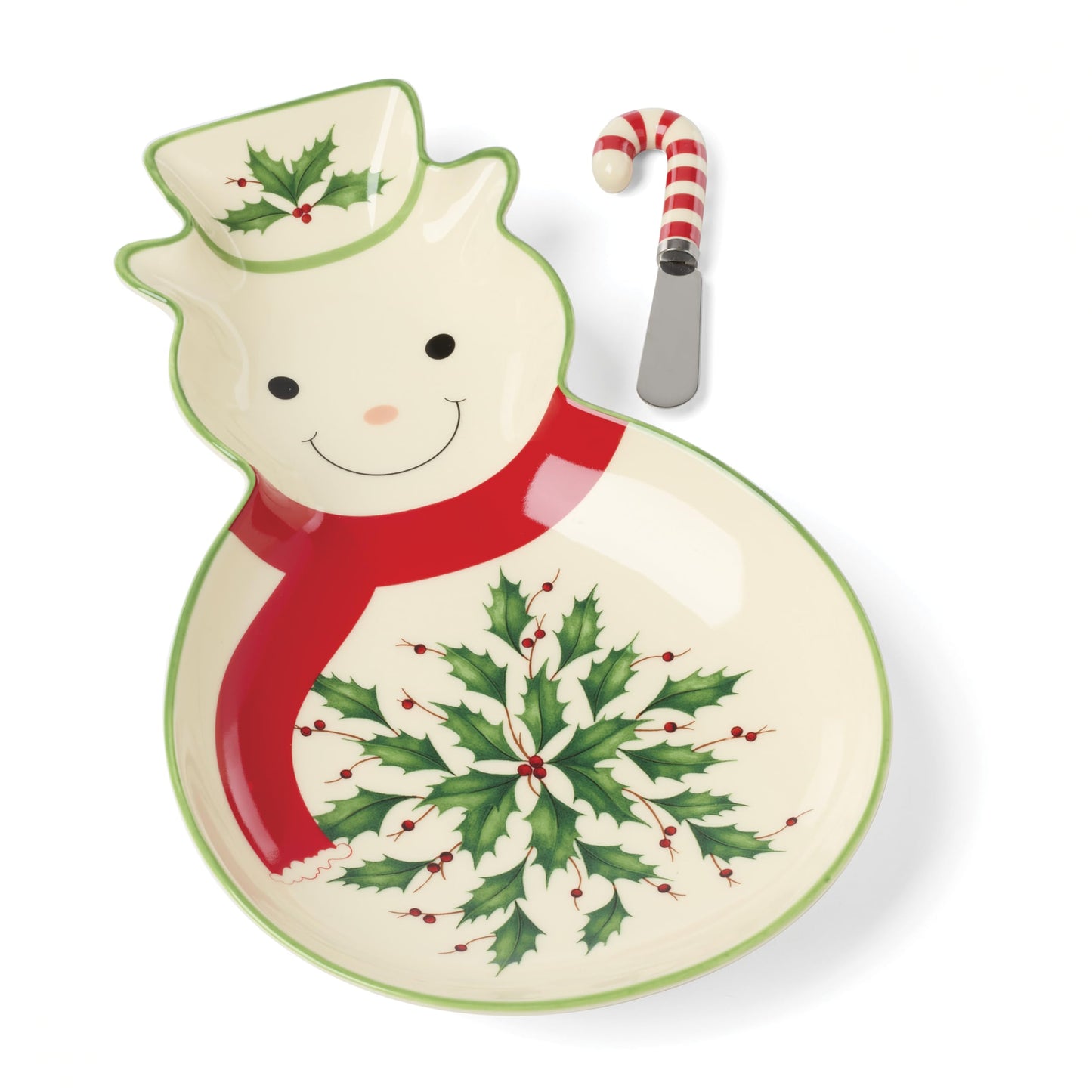 Lenox 898269 Holiday Tray with Spreader, Christmas Serveware, Festive Décor
