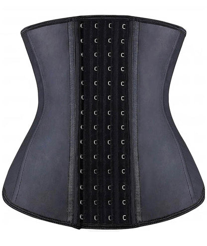 YIANNA Waist Trainer for Women Tummy Control Latex Underbust Waist Corsets Cincher Hourglass Sports Girdle Body Shaper 4 Hooks, (Size M, Black)