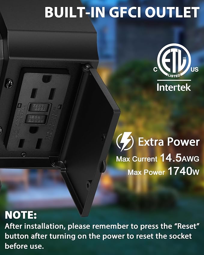Porch Lights with Outlet, Outdoor Motion Sensor Lights, Dusk to Dawn Exterior Light Fixture, Anti-Rust Waterproof Outdoor Wall Light, Aluminum Outside Lights for House Patio Front Door Garage, Black