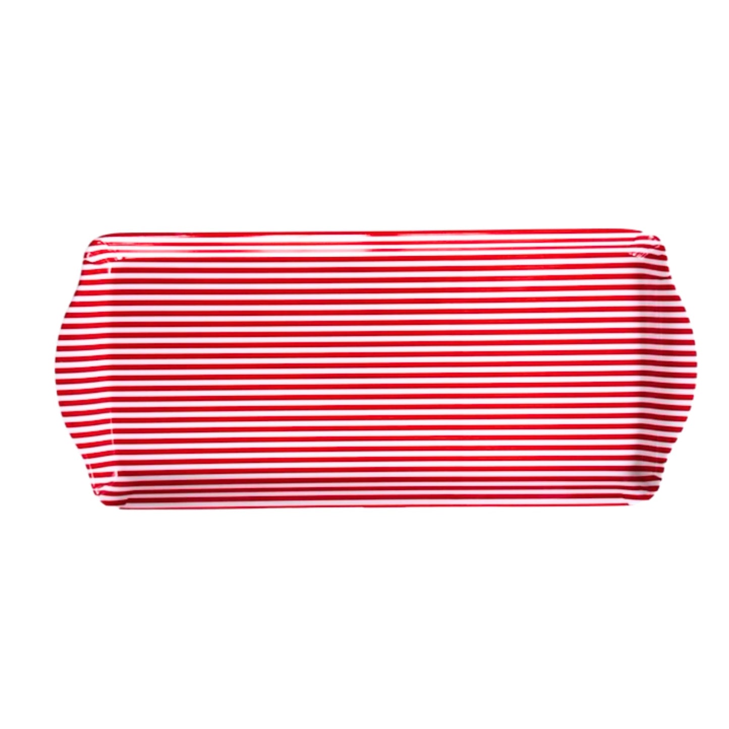 Sprinkles & Confetti Red Stripe Melamine Cookie Tray BPA-Free, Break-Resistant, Lightweight Platter for Cookies, Desserts & Snacks - Perfect for 4th of July Parties, BBQs & Picnics
