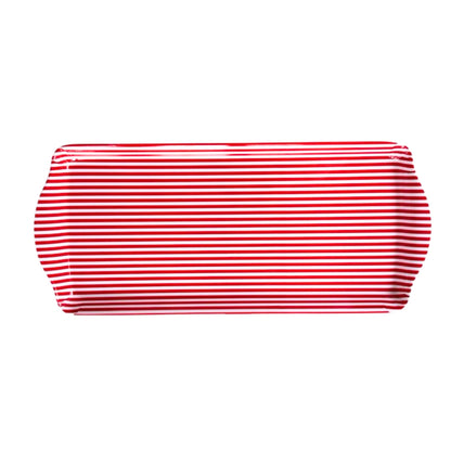 Sprinkles & Confetti Red Stripe Melamine Cookie Tray BPA-Free, Break-Resistant, Lightweight Platter for Cookies, Desserts & Snacks - Perfect for 4th of July Parties, BBQs & Picnics