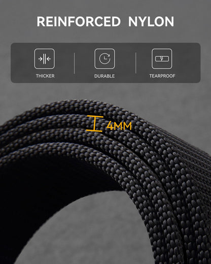 CHAOREN 1.5" Nylon Ratchet Belts for Men - Black Adjustable Casual Work Belt with Slide Buckle - Trim to Fit