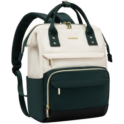 LOVEVOOK Mini Backpack for Women, Cute Small Backpacks Purse, Fashion Bag for Work Travel Gift, College Bookbag for School, 14 inch Lightweight Daypack, Green-Black