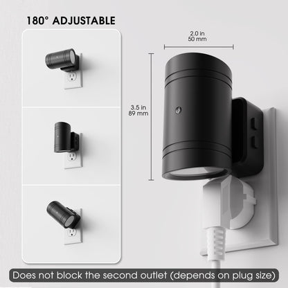 Briignite Night Lights Plug into Wall, Modern LED Night Light Plug in, Dusk to Dawn Sensor, Soft White 3000K, 0-100LM Adjustable Brightness, Dimmable NightLight for Hallway, Bedroom, Stairway, 2 Pack