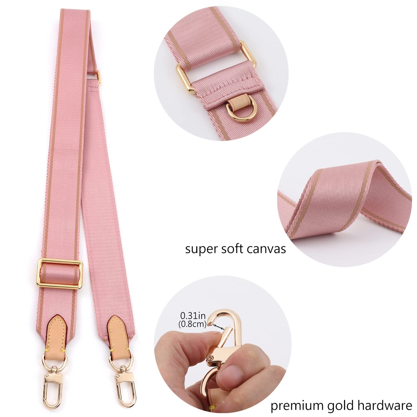BAIXUEJI Multi Pochette Accessories Replacement Crossbody Strap Adjustable Wide Canvas Strap for LV Purse Shoulder Bags