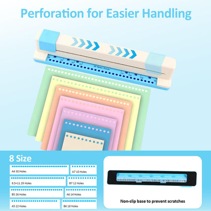 30 Hole Paper Punch, Portable Loose Leaf Paper Punch for Discbound Notebooks and Journaling Supplies, Adjustable 5 Sheets Capacity Hole Puncher for A4/B5/A5/B6/A6/B7/A7 Paper