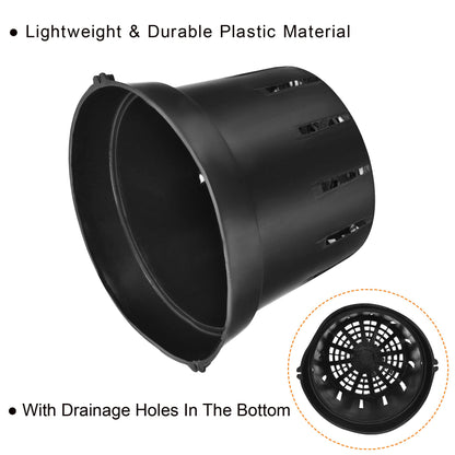 PATIKIL 5.9 Inch Plastic Plant Pot with Holes, 4 Pack Flower Starting Planter Container for Indoor Outdoor, Black