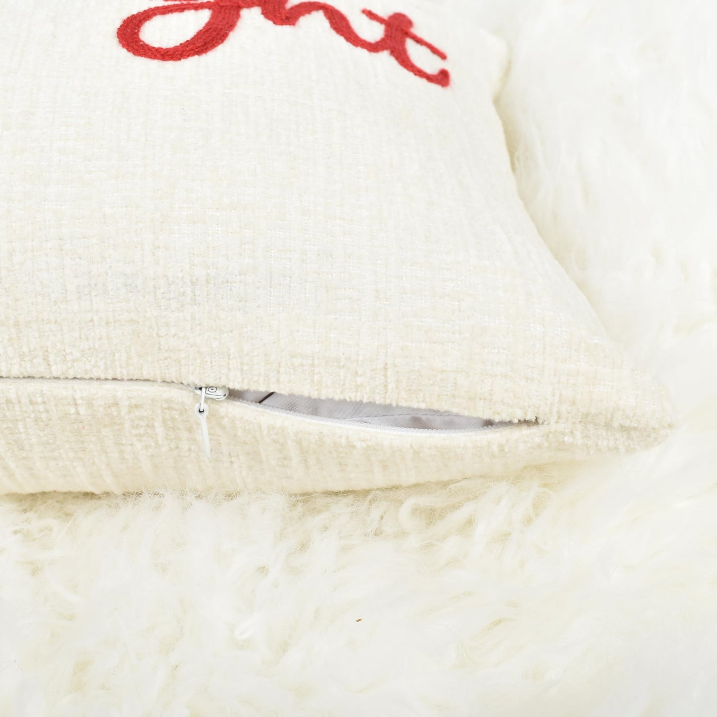 LOOPUINHOM Nice Merry and Bright Christmas Decor Cotton Burlap Decorative Rectangle Throw Lumbar Waist Pillow Case Cushion Cover for Couch Living Room 12X24 inches