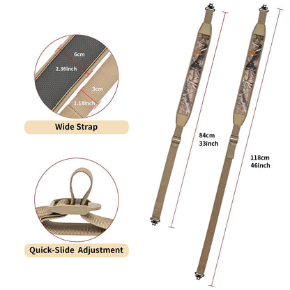 SPG Crossbow Strap Fits Most Model - Adjustable Crossbow Sling Strap Non-Slip Pad Crossbow Sling Two Points Camo Shoulder Strap with Heavy Duty Webbing for Crossbow Accessory (Khaki Camo)
