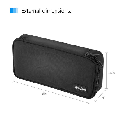 ProCase Pencil Case, Large Capacity Students Stationery Pouch Pen Bag Holder, Portable Desk Organizer with Double Zipper for School Office Supplies -Black