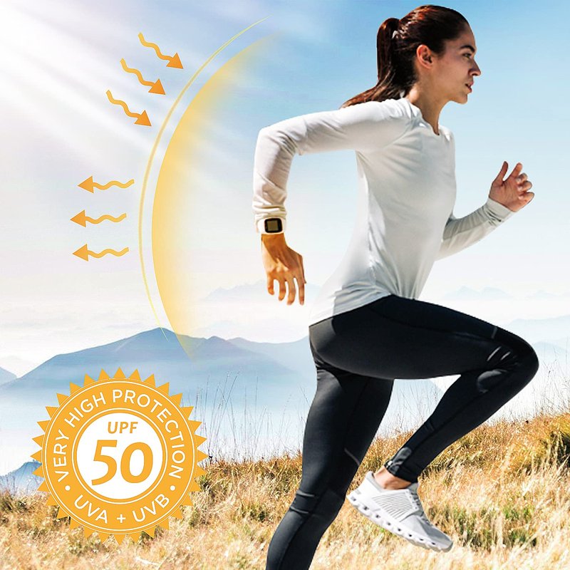 isnowood Swim Shirts for Women, UPF 50+ UV Sun Protection Long Sleeve Shirt, Lightweight Quick Dry Workout Hiking Running Rash Guard Top Black