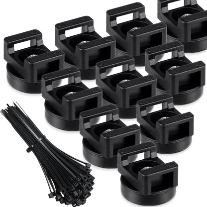 Yookeer 60 Pieces Magnetic Zip Tie Mount Multipurpose Cable Holder Magnets Magnetic Wire Management Bases with Heavy Duty Zip, Mount Nylon Cable Ties in Total (22 mm)