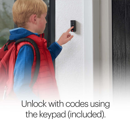 August Home Matte Black Wi-Fi Smart Lock and Smart Keypad, Keyless Door Lock for Front Entry Door, Great for Guests and Vacation Rentals, AUG-SL05-KY1-G05