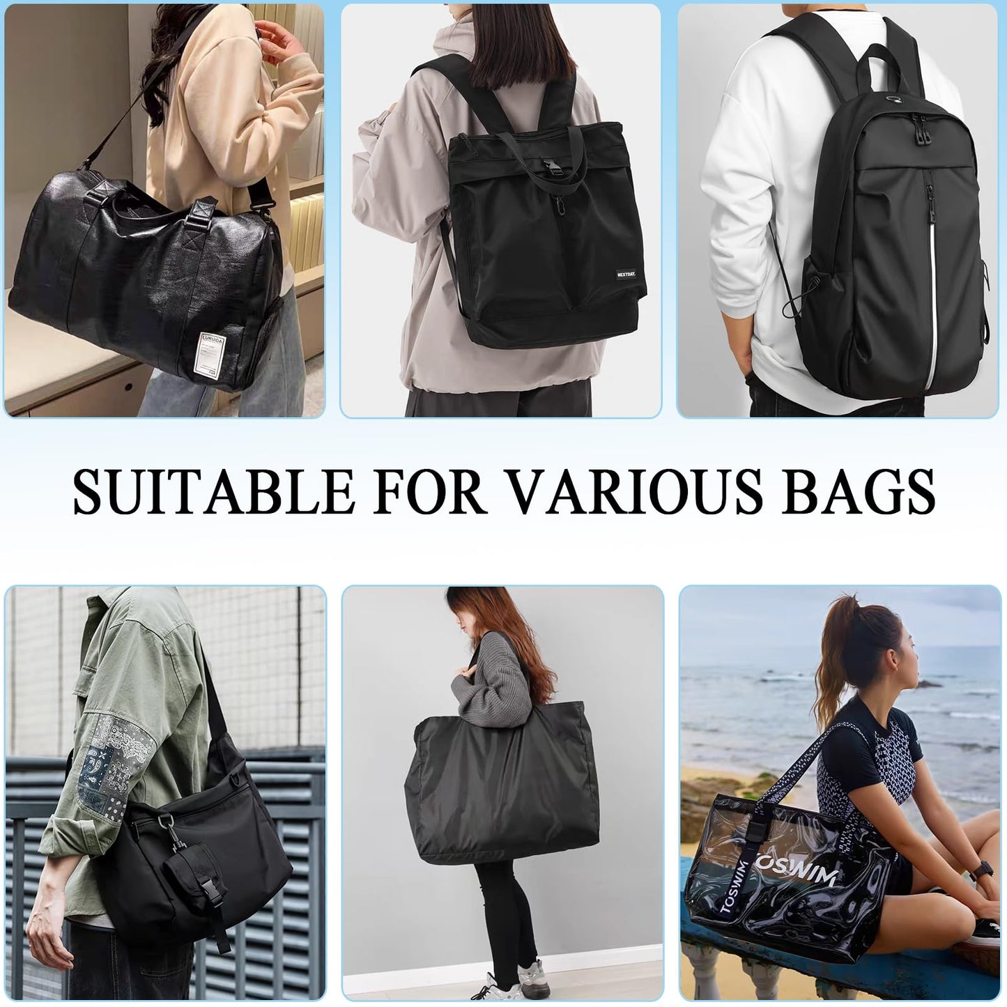 SOGOYFLA Soft Shoulder Strap Pad, Breathable & Removable Backpack Strap Pads for Bag Strap（2PCS-Black）