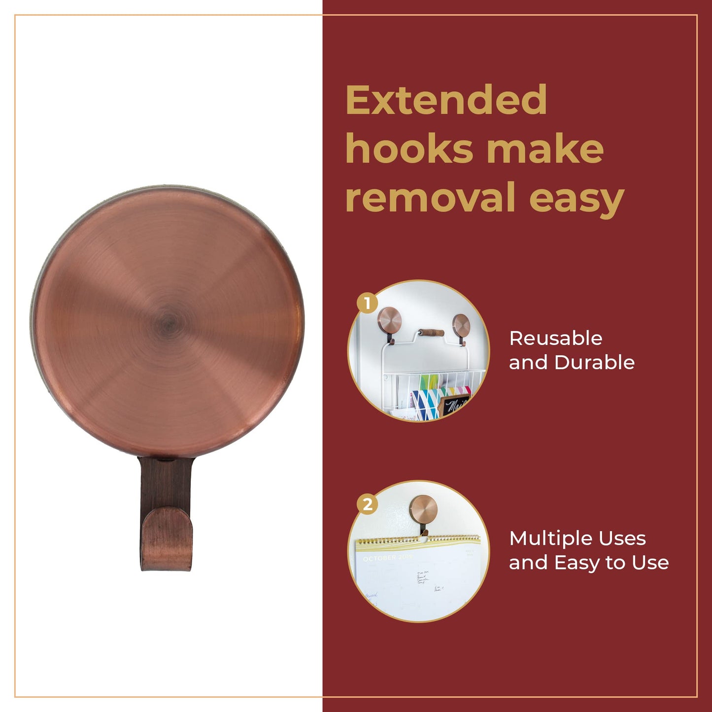 Haute Decor Attract Magnetic Hanger, 1 Pack - Strong Magnet Hook for Metal Doors and Surfaces