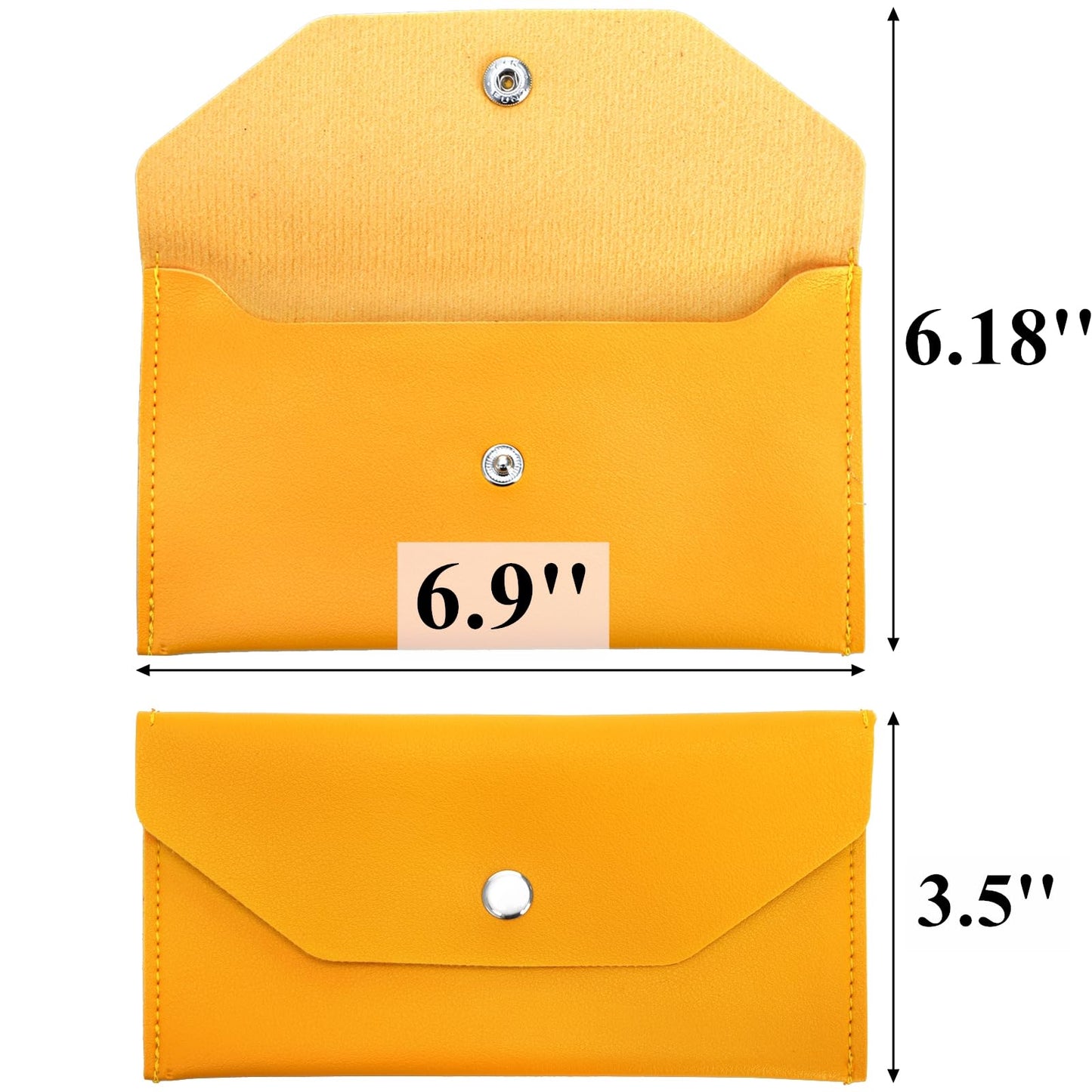 Tebery 12 Pcs PU Leather Cash Wallet, Reusable Money Envelope Purse with Snap Closure, Waterproof Pouch Bag Budget Organizers for Cash, Receipt, Card, 12 Color