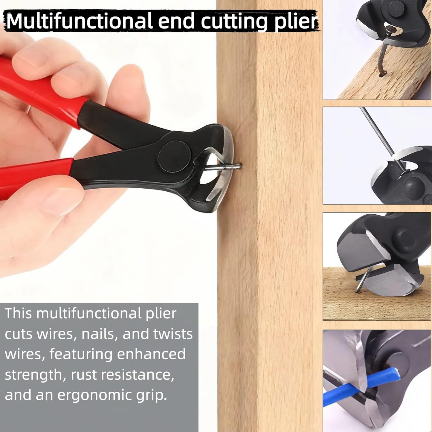 4 Pcs Fors Upholstery Staple Remover Tack Puller Nail Remover Tool Set Nail Puller Plier, Staple Puller, Tack Lifter, Fastener Remover, for Furniture Floor Wall Wooden Case Car Photo Frame