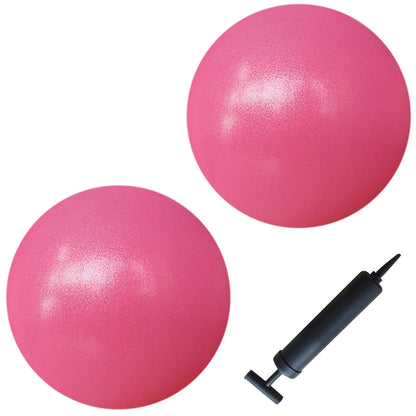 AppleRound 9-inch Pilates Ball, Pack of 2 with 1 Pump, Small Exercise Ball for Pilates, Yoga, Fitness, Physical Therapy, Stability Core Training (Pink)