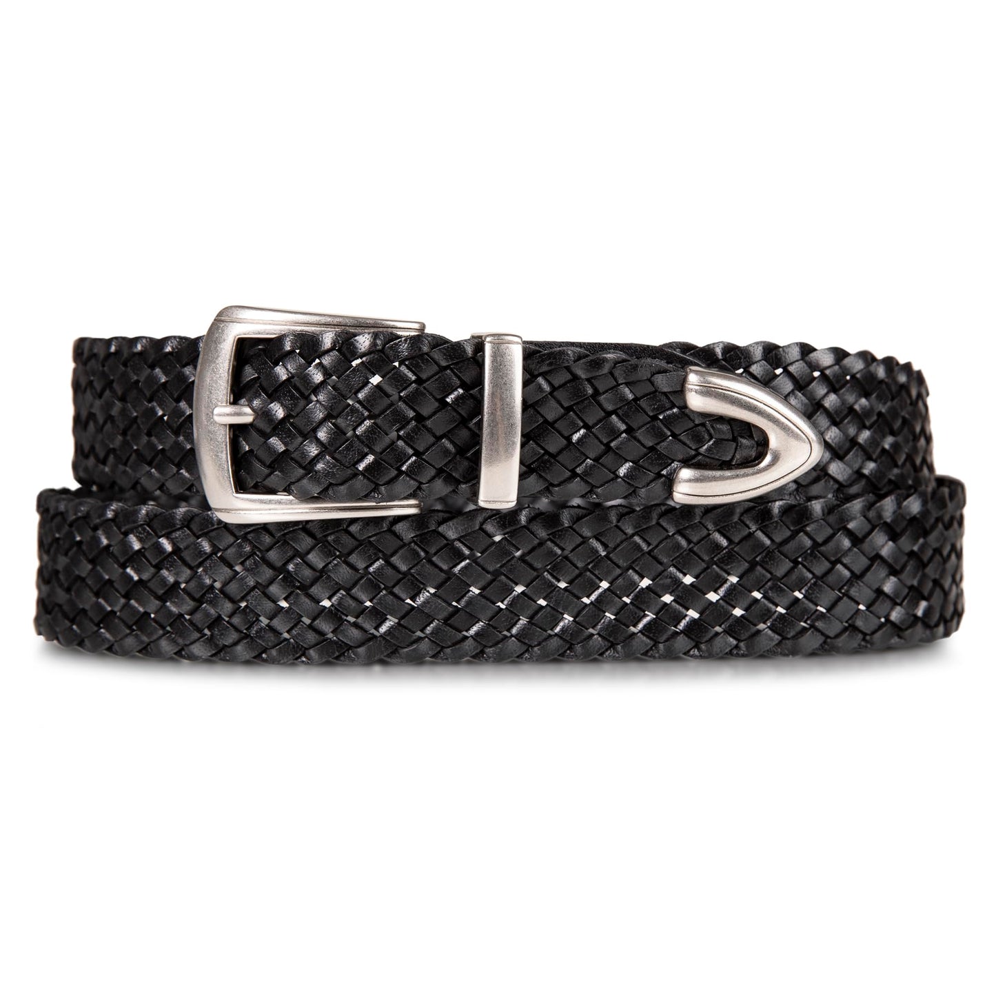 Lucky Brand Womens Western Braided Leather Belt | Classic | Fashion | Vintage | Cowboy | Casual | Western-Inspired - Black, Medium
