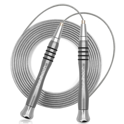 High Speed Jump Rope - Self-Locking No-Screw Design, Weighted Jump Rope, 360° Fast Rotation, Silicone Textured Design, Non-Slip, Includes 2 Speed Ropes Cables for Optimal Fitness Training & More - CrossFit Jump Rope.