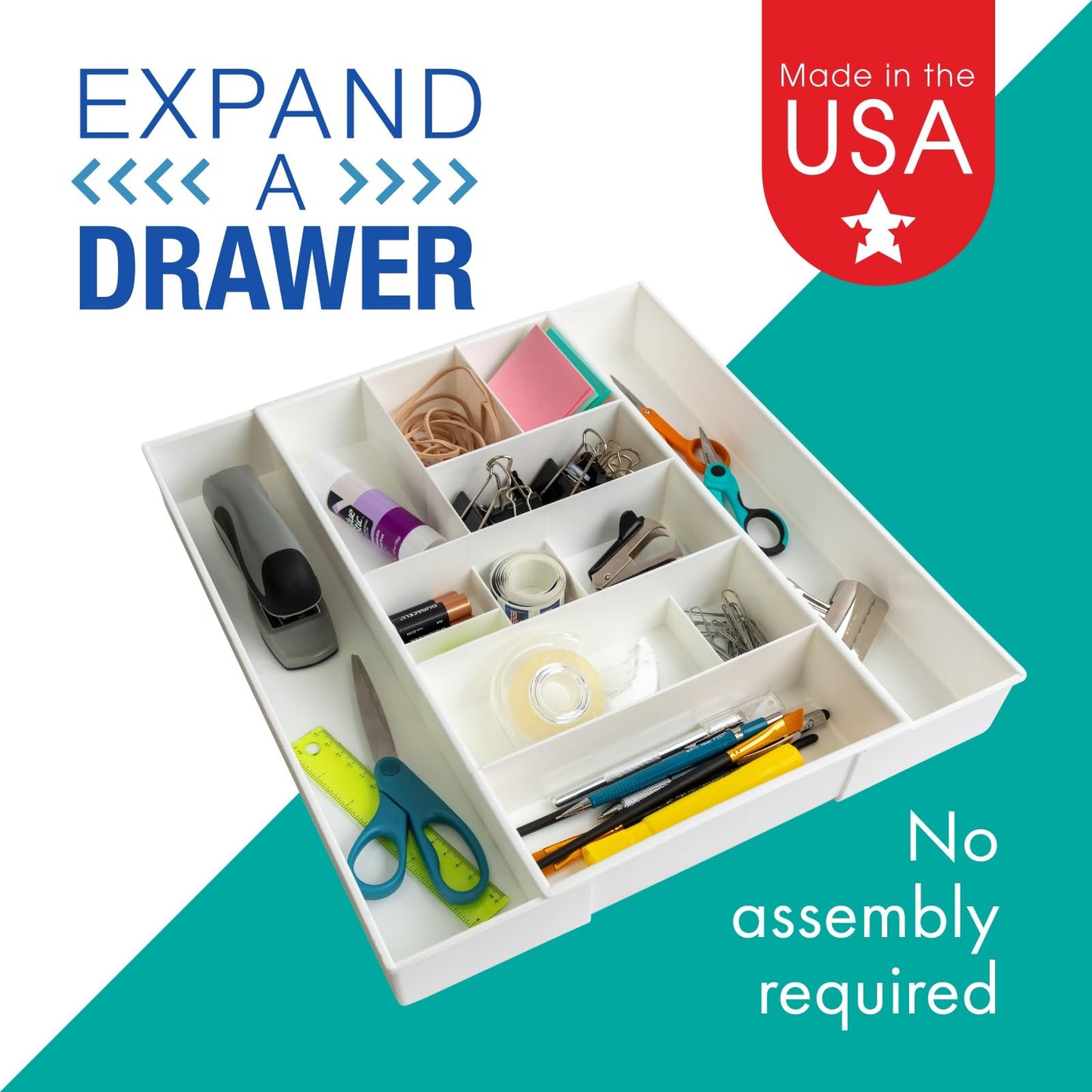 Dial Industries Expandable Junk Drawer Desk Organizer Storage Tray
