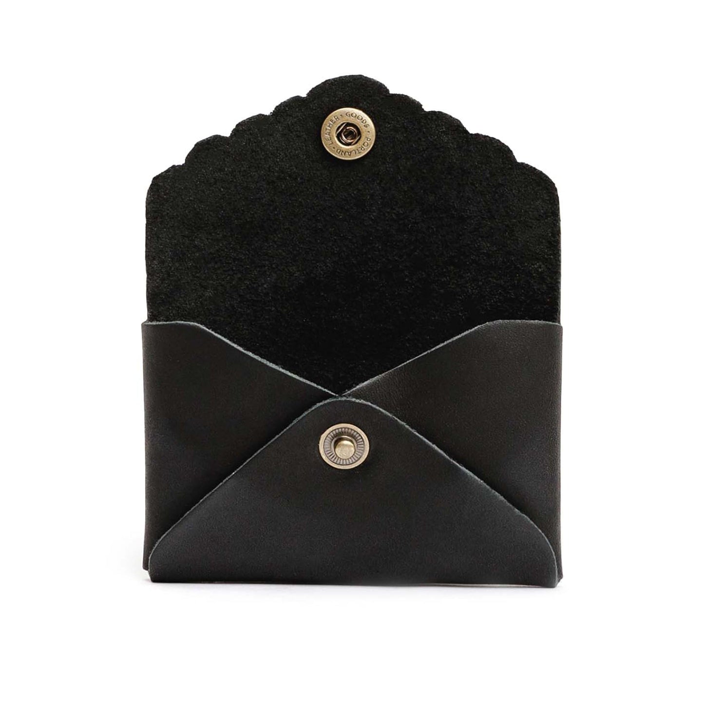 Portland Leather Goods Mini Daisy Wallet for Women – Handmade from the Finest Full-Grain Hides – Features Envelope Design with Snap Closure – Black