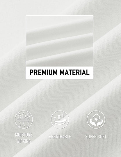 MAGCOMSEN Long Sleeve Shirts for Men Classic Basic Casual Winter Polyester Regular Fitted Long Sleeve Shirt White