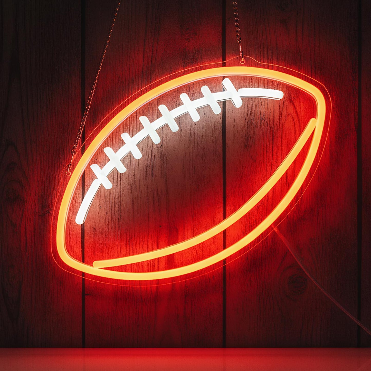 Football Neon Sign for Wall Decor, Dimmable LED Light for Bedroom Sports Room Decor, Football Gifts for Boys 8-12, 12 x 7.9 Inches