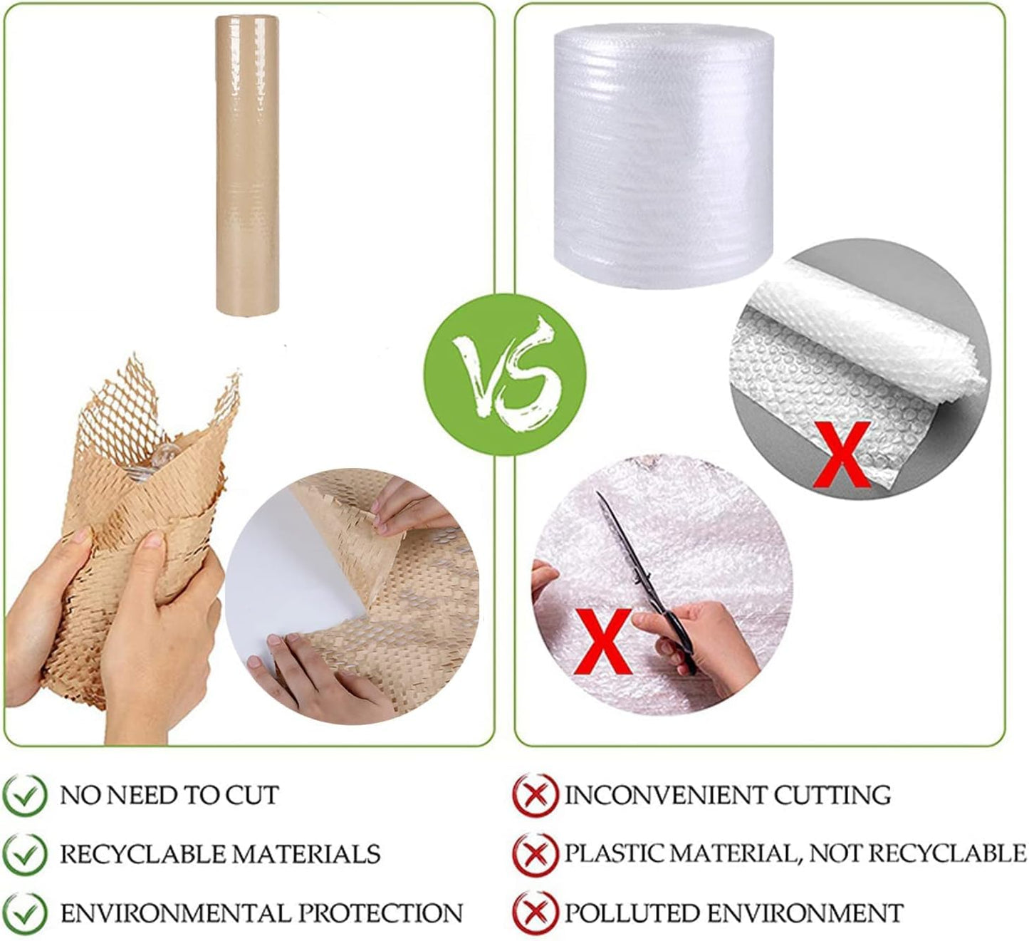 Honeycomb Packing Paper,12 inch x 200 ft Bubble Cushioning Wrap for Packing Moving,Products Gifts Wrapping Paper,Recyclable and Biodegradable Shipping Packing Materials with 20 Fragile Sticker Labels