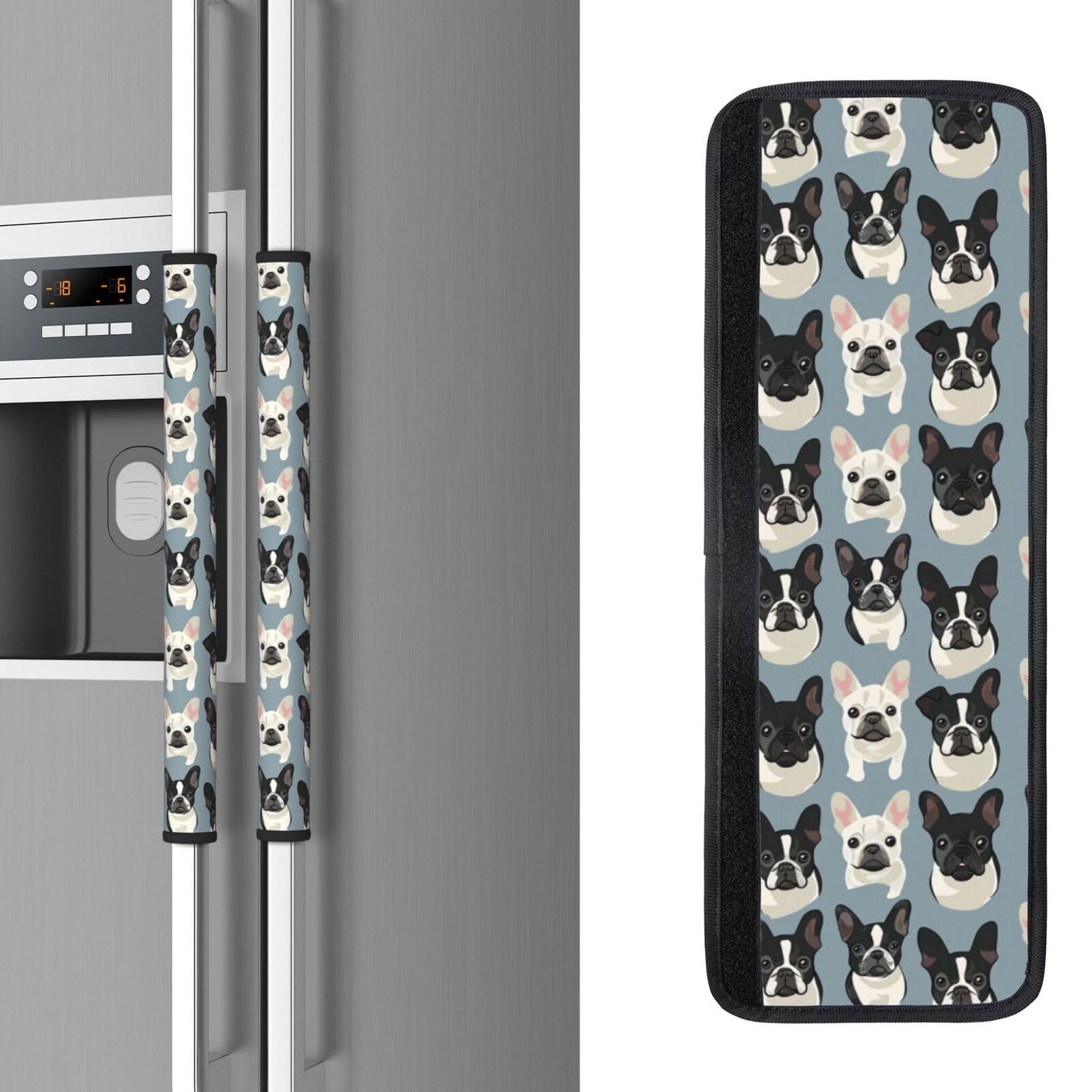 Refrigerator Door Handle Covers French Bulldog Dogs Fridge Handle Cover Washable Dishwasher Microwave Fridge Oven Door Decor Handle Cover Keep Your Kitchen Appliances Clean