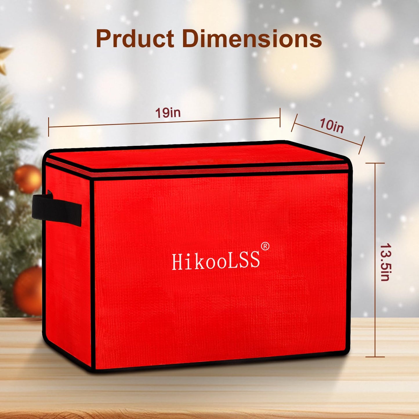HikooLSS Christmas Ornament Storage Box - Stores up to 72 Holiday Ornaments