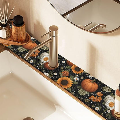 Kitchen Sink Splash Guard 2 PCS 14.7 Inch Sink Faucet Mat Splash Guard