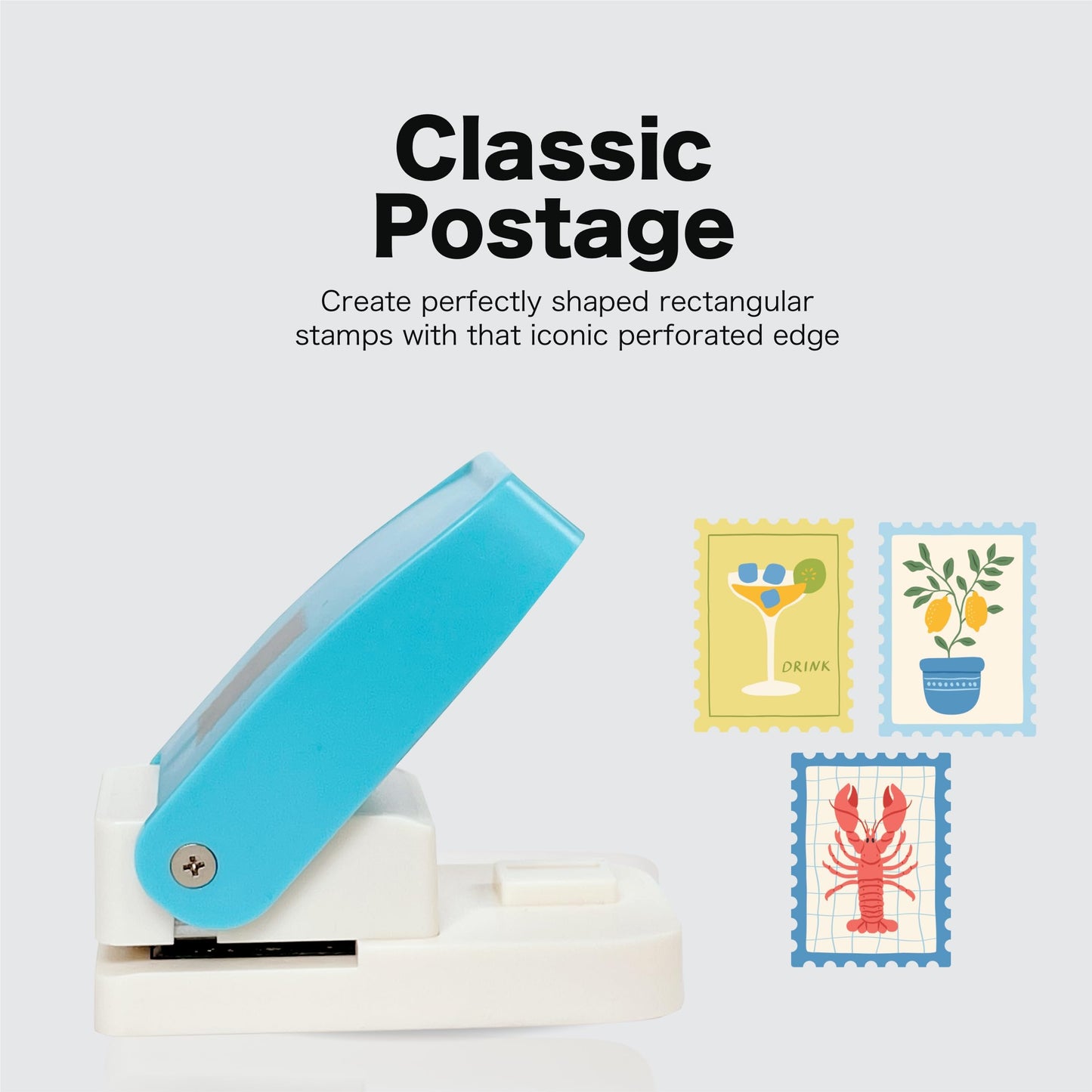 BearBoss Rectangular Postage Stamp Punch, 1 x 0.8 Inch Small Craft Lever Punch for DIY Card Making, Scrapbooking, and Handmade Paper Crafts