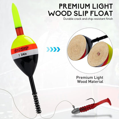 Lighted Slip Bobbers - 4PCS Glow in the Dark Fishing Floats | Spring Bobber for Crappie & Walleye Fishing