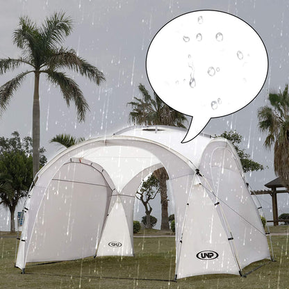 UNP Easy Beach Tent Pop Up Canopy UPF50+ Tent with Side Wall, Ground Pegs, and Stability Poles, Sun Shelter Rainproof, Waterproof for Camping Trips, Backyard Fun, Party Or Picnics (10x10 ft, White)