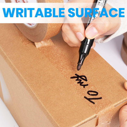 ADHES Kraft Paper Tape 1 Inch x 55 Yards x 6 Rolls, Narrow Packing Tape for Light Duty Sealing, Eco-Friendly Brown Paper Tape, Easy Tear & Writable, for Small Boxes, Labeling & DIY