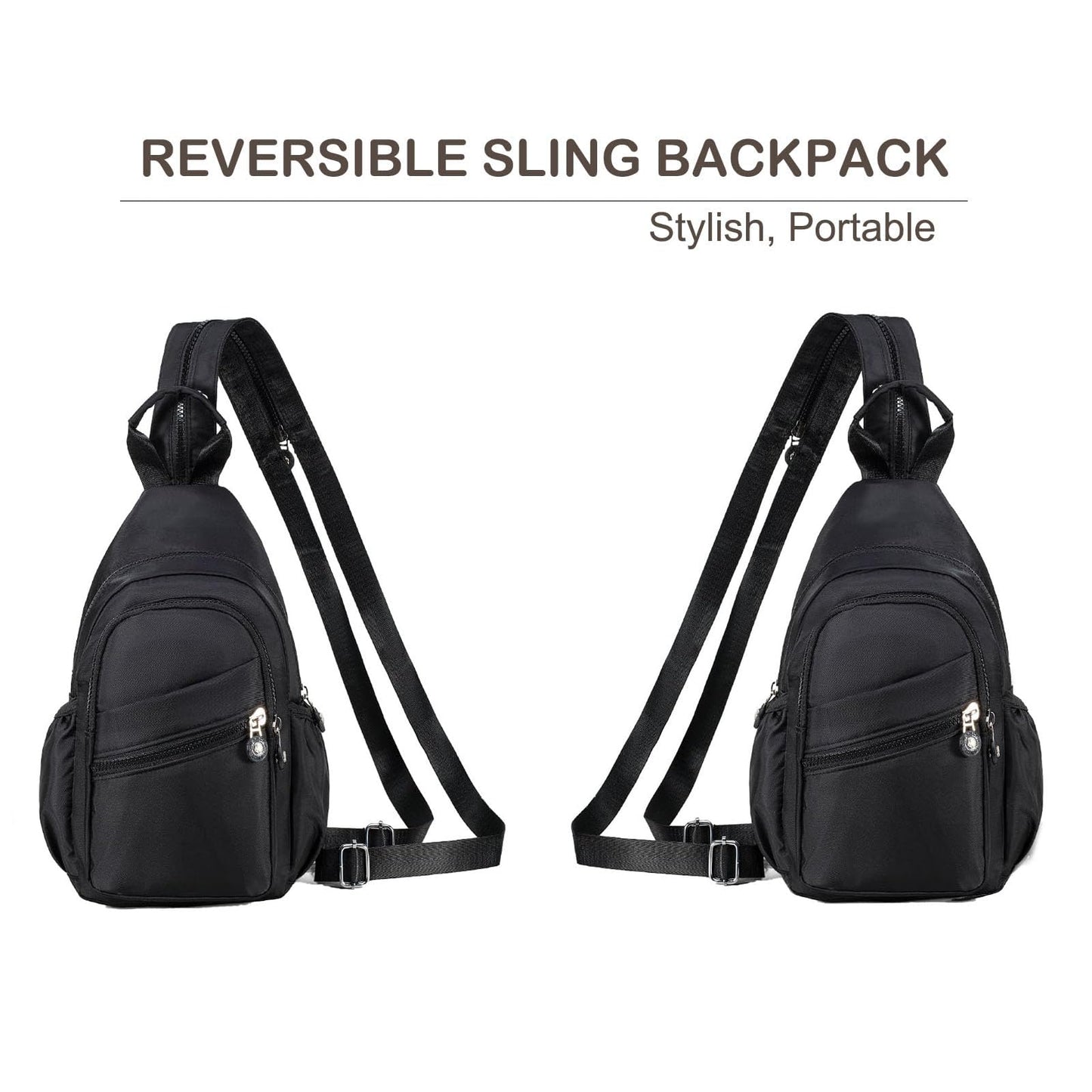 Xsecnua Small Crossbody Sling Bag for Women, Mini Backpack Crossbody Bag Convertible, Chest Bags for Hiking Daypack