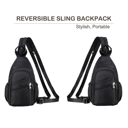 Xsecnua Small Crossbody Sling Bag for Women, Mini Backpack Crossbody Bag Convertible, Chest Bags for Hiking Daypack