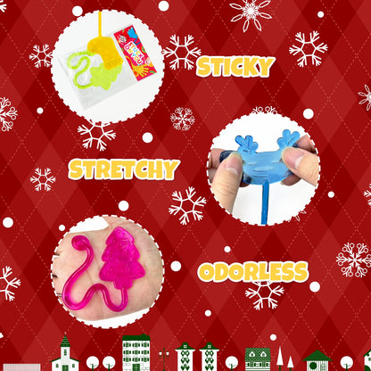 Bulk Christmas Party Favors for Toddlers 100 PCS, Xmas Sticky Hands Goody Treat Bag Stocking Stuffer Fillers Bulk for Kids, Holiday Winter Toys Gifts Class School Games Prize Giveaways for Boys Girls