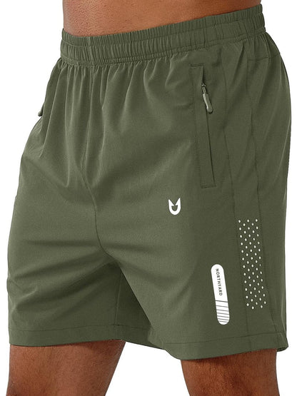 NORTHYARD Men's Athletic Running Shorts Gym Workout 7"/9"/5" Quick Dry Lightweight Sports Basketball Tennis 3 Zipper Pockets ARMYGREEN-5inch 4XL