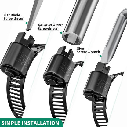 OURU 40PCS 1/2"-3/4" Black Hose Clamp,Adjustable 13-19mm Small Hose Clamps Stainless Steel,Metal Worm Gear Drive Hose Clamps for Automotive,Plumbing,Intercooler,Pipe,Fuel Line Radiator Clamps