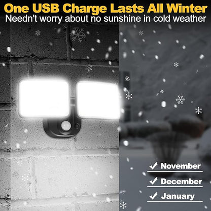 Rechargeable Battery Operated Light, 2500&4000LM Motion Sensor Security Light(1-3 Months Endurance), USB Charging LED Flood Outdoor for Garage/Yard/Entryways/Patio/Garden (2 Pack)