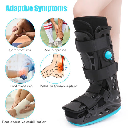 Tall Walker Fracture Boot Inflatable Walking Boot Air Cam Walker Brace Orthopaedic Boot for Sprained Ankle, Foot Pain Recovery, Calf Fracture, Broken Foot, Achilles Tendonitis (L)