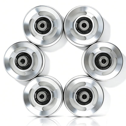 Frdhee 6PCS Aluminum Pulley Wheels for Home Gym, 90mm Universal Bearing Pulley Wheels for Home Gym Equipment Exercise Machine Pulldown Attachments Cable Machines Garage Doors (90mm Diameter)