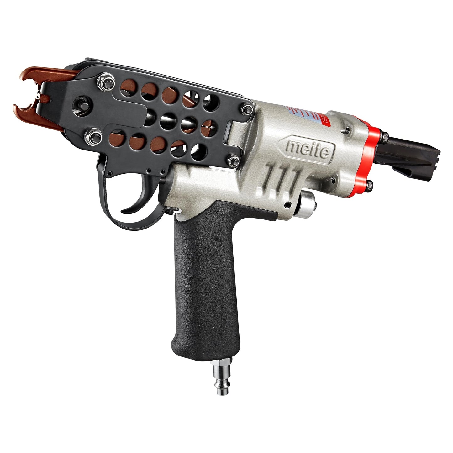 meite SC7C-I2 Pneumatic Hog Ring Gun, 15 Gauge 3/4" Crown Hog Ring Pliers, 5.5-6.0 mm Closure, Upgrade Trigger Air C Ring Stapler for Mattress, Seat Assembly, Wire Cages, and Fencing